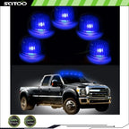 5PCS Smoke Roof Cab Marker Running Light + T10 SMD Blue Lamp for Chevrolet
