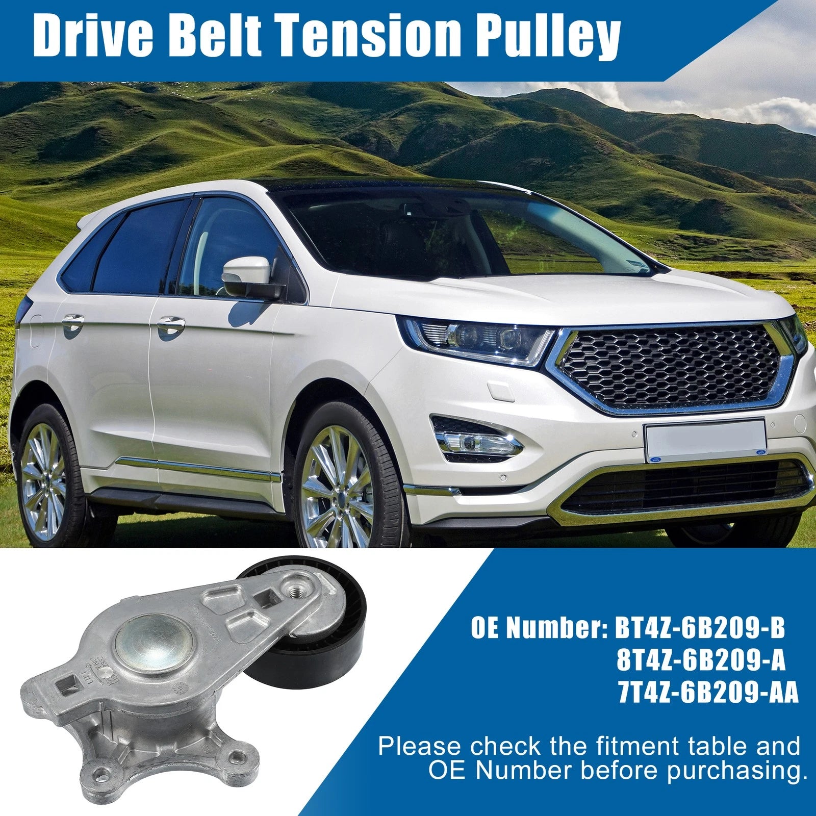 Belt Tensioner Pulley Assembly for Ford Edge (2007–2014) 8T4Z6B209A BT4E6B209CC