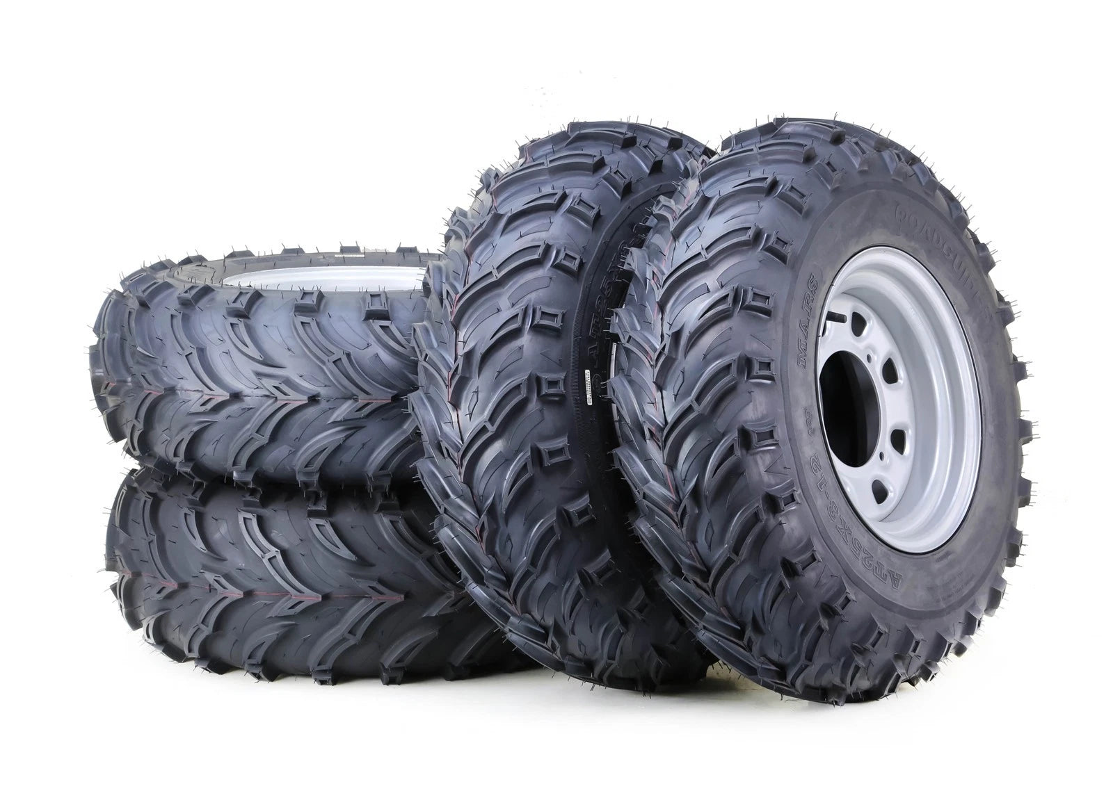 Set of 4 Libra ATV Tires & Wheels 27x9-12 27x11-12 4-156 PCD Silver