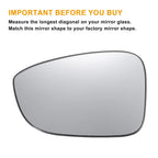 Left Side White Mirror Glass for Honda Accord (2018–2022)
