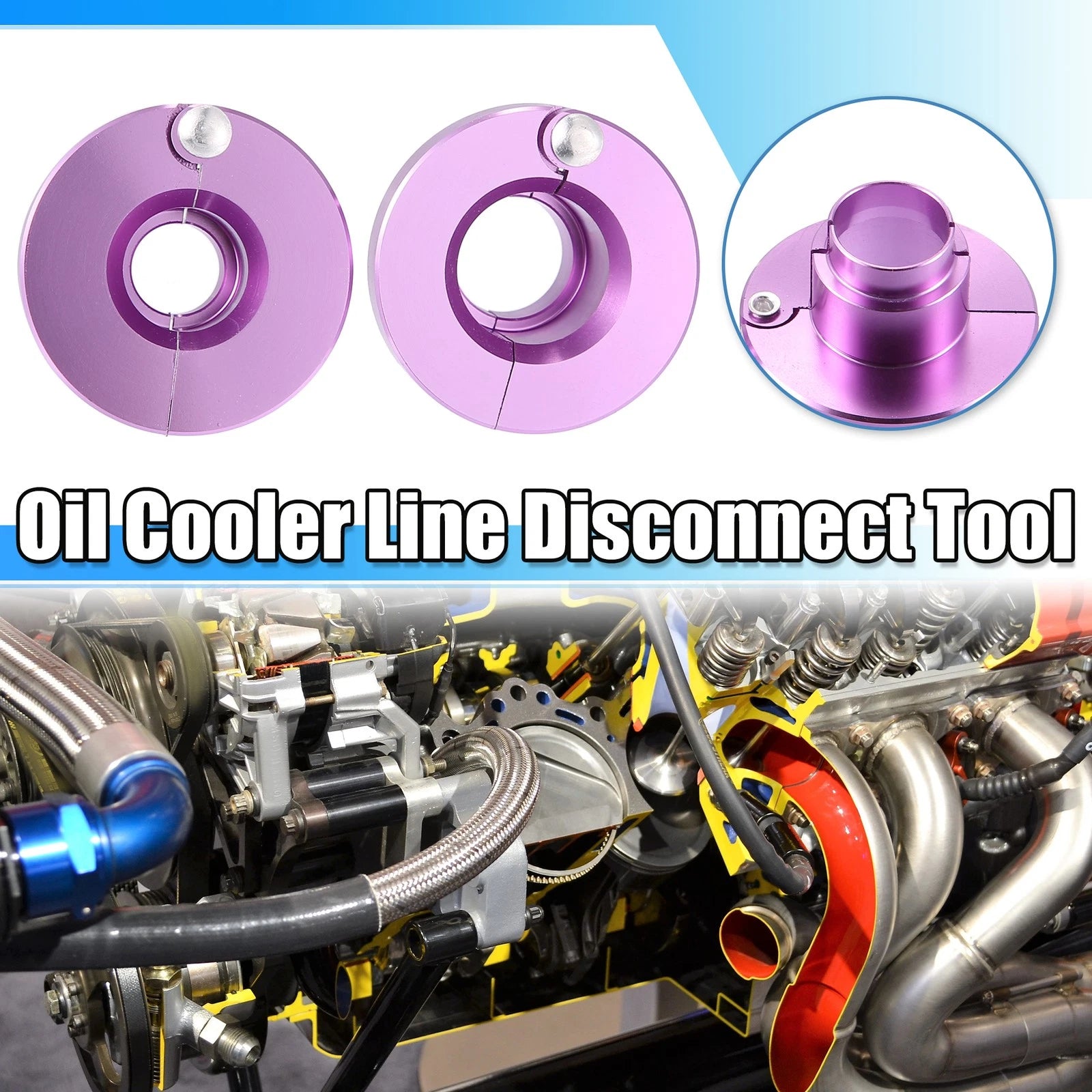Transmission Oil Cooler Line Disconnect Tool Set for Ford (3/8" & 1/2")