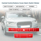 Set of 1 Central Control Buttons Cover Alarm Switch Sticker for Audi A6 A7 (2019–2024) Red