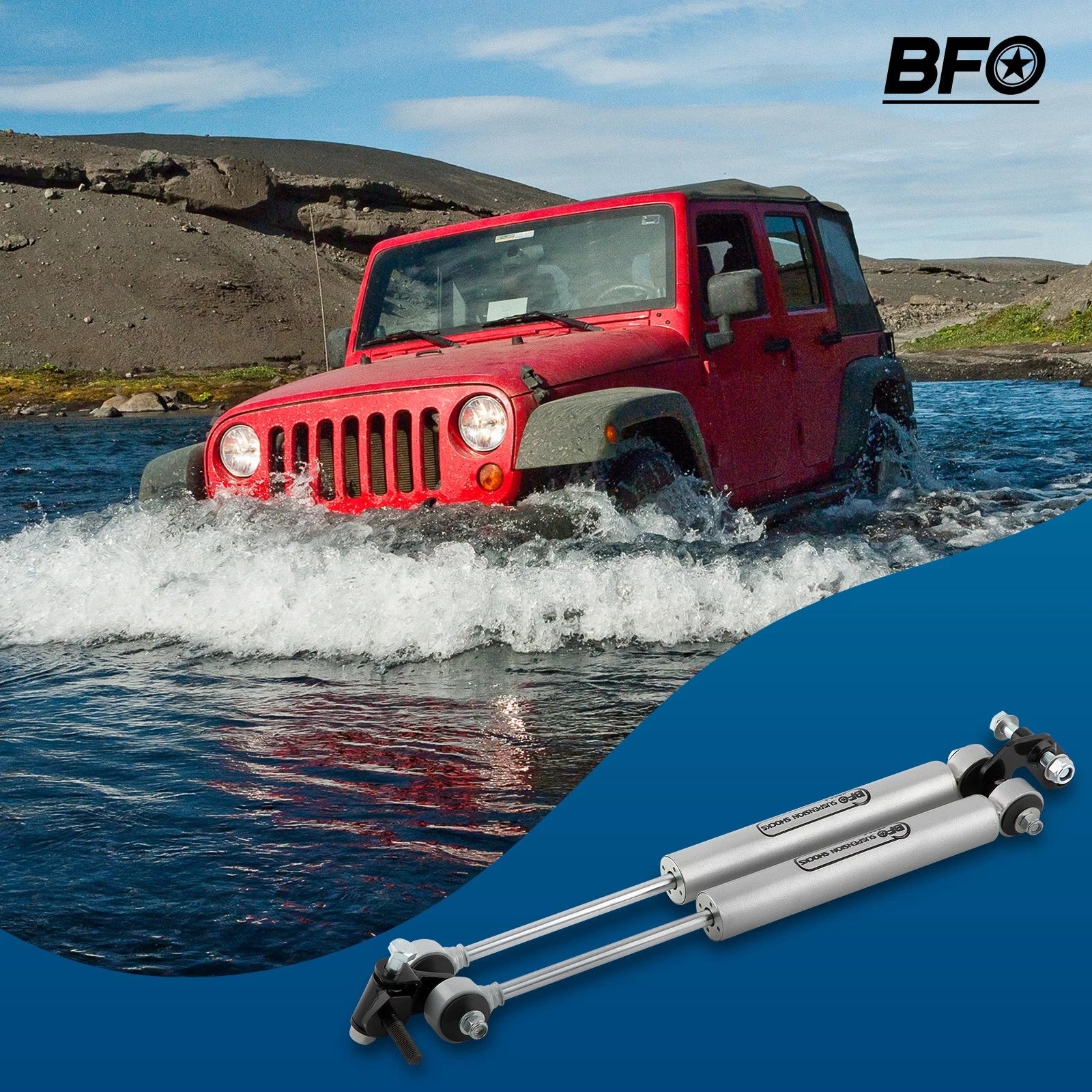 Dual Steering Stabilizer for Jeep Cherokee XJ Wrangler TJ (1984-2006)