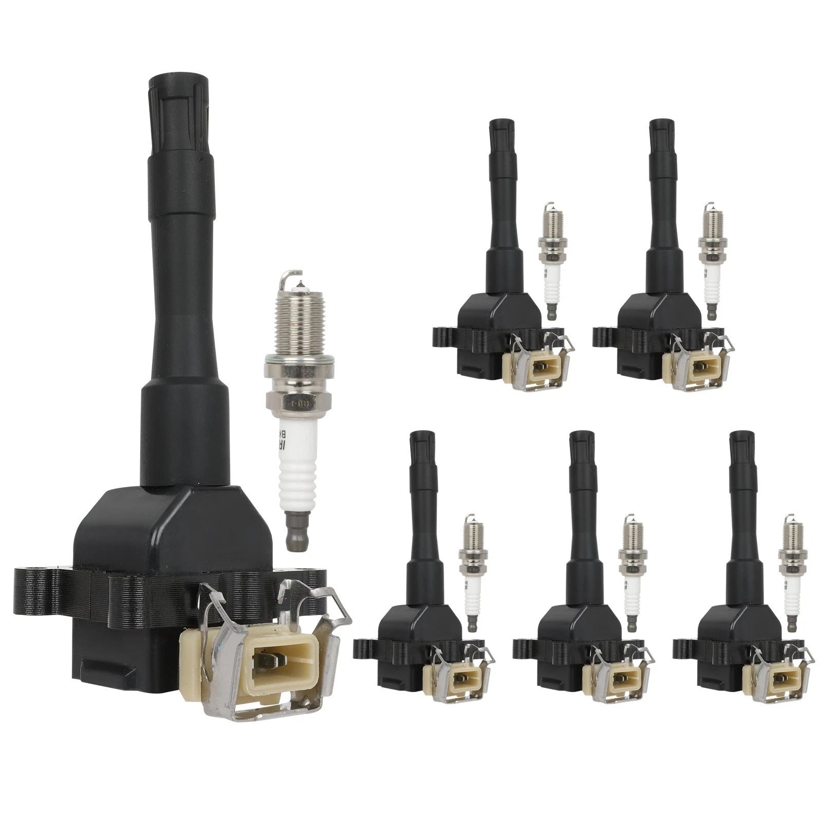 Set of 6 Ignition Coils & 6 Spark Plugs for BMW 325i 325is 525i (1992–1995)