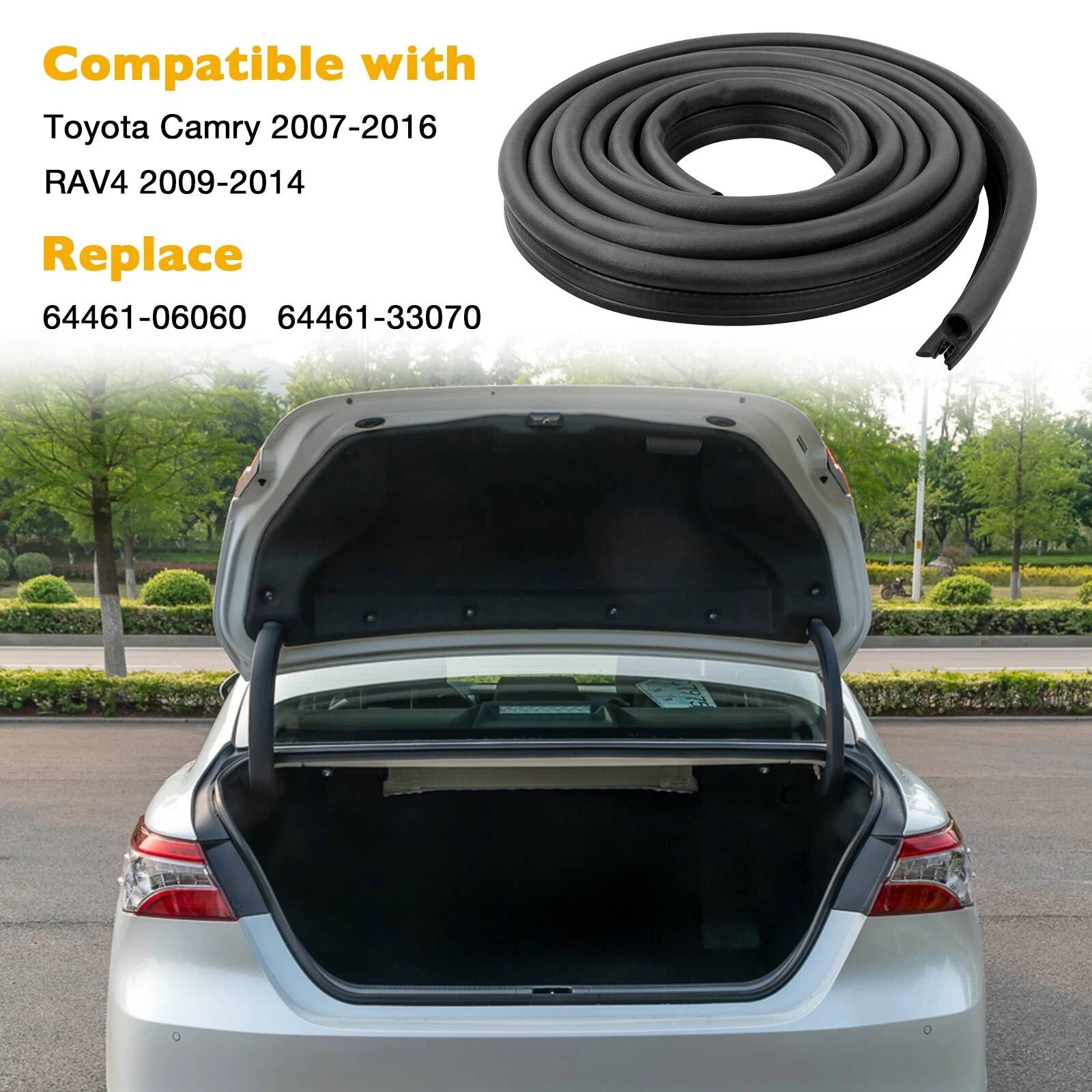 Rear Trunk Lid Weatherstrip Seal for Toyota Camry RAV4 (2007–2016) 64461-06060