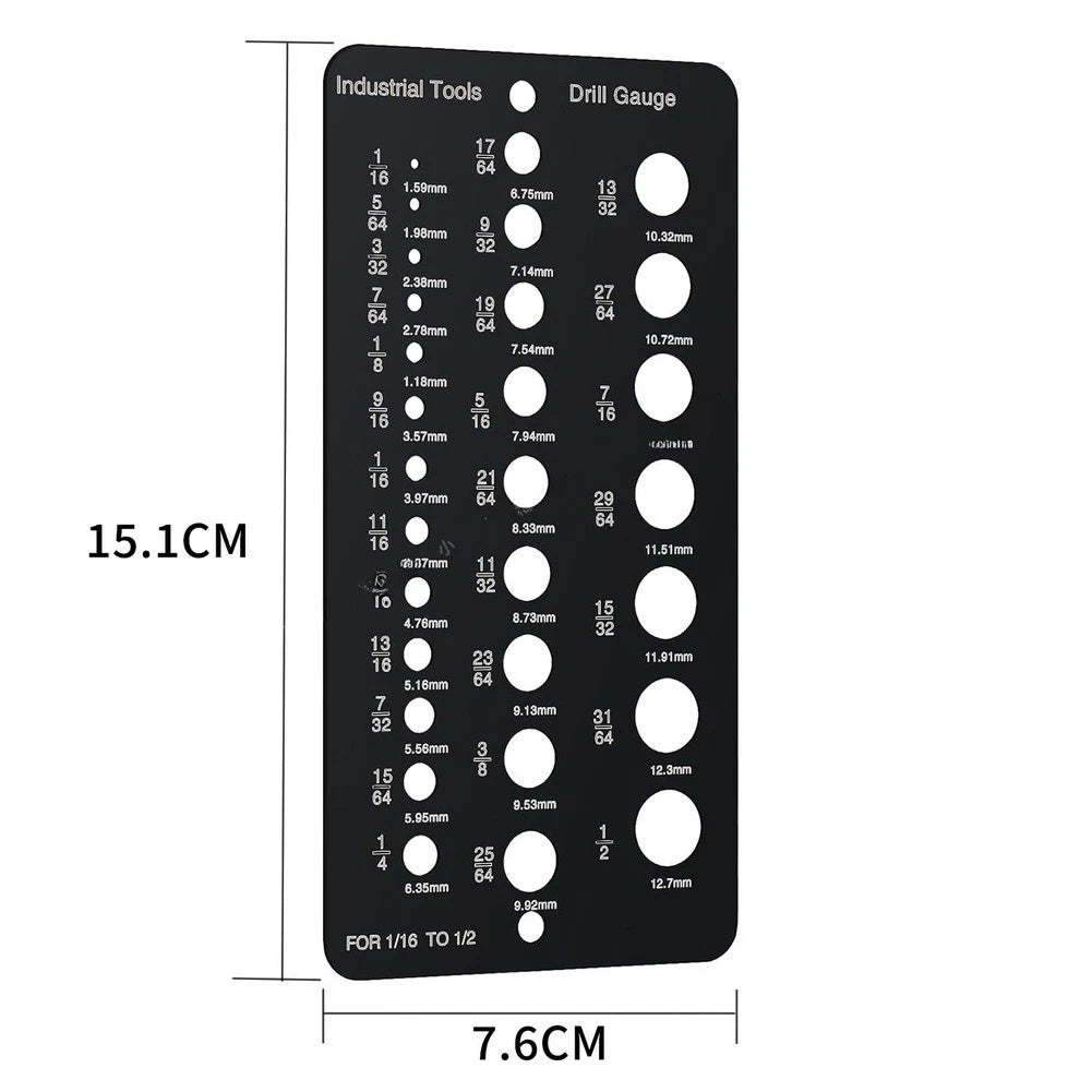 Stainless Steel Drill Bit Gauge for Workshop (Metric to Imperial)