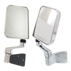 Set of 2 Manual Mirrors for Jeep Wrangler (1987–1995) Chrome Metal Housing
