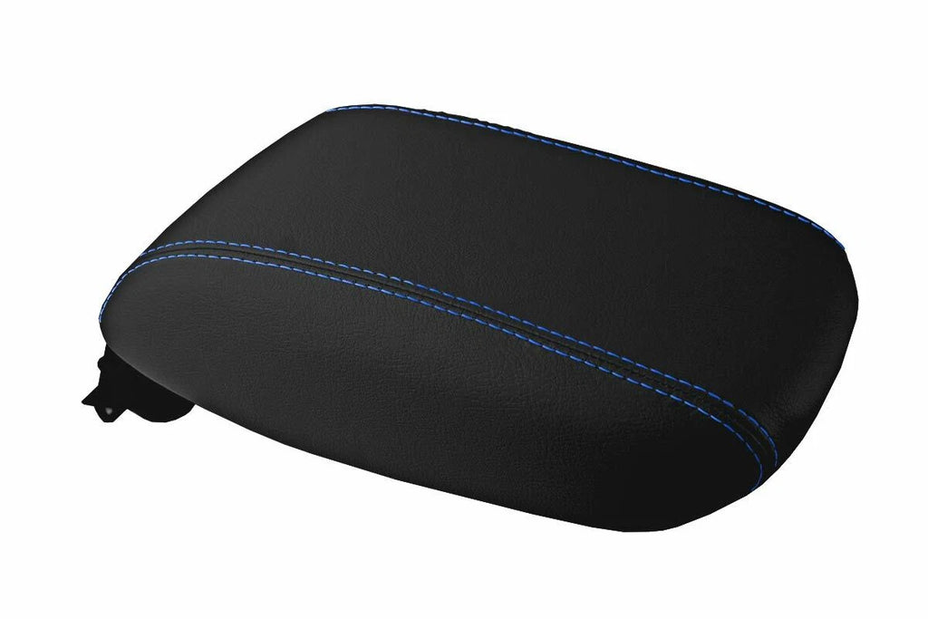 Leather Console Lid Armrest Cover for Dodge Dart (2013–2016) Blue Stitch