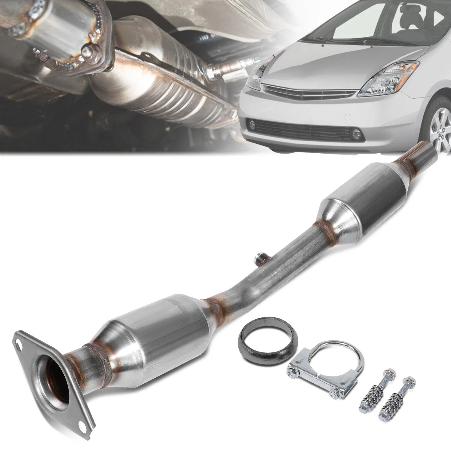 Stainless Catalytic Converter Exhaust Pipe for Toyota Prius (2004–2009)