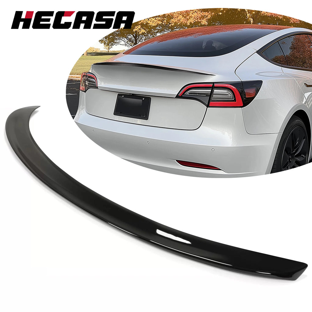 Rear Trunk Lip Spoiler for Tesla Model 3 (2017–2023) - Gloss Black