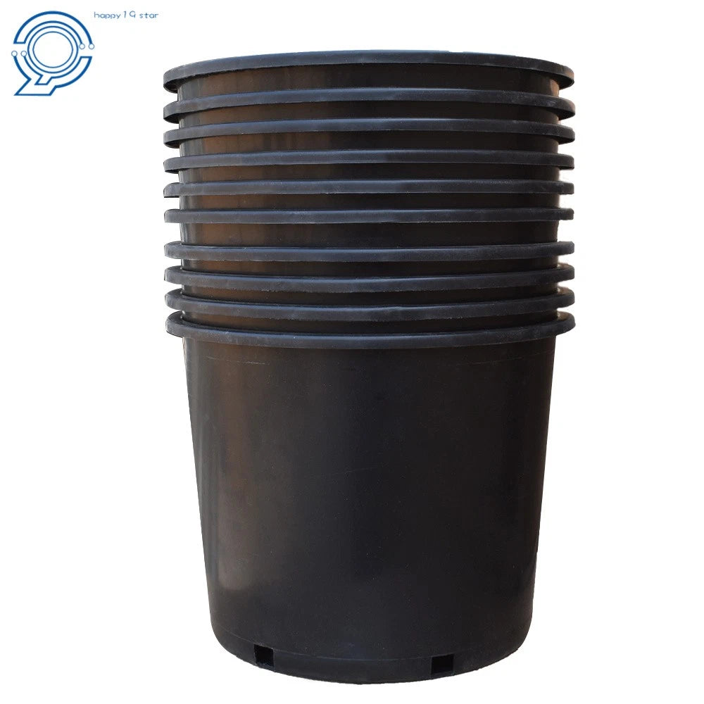 Set of 10 Premium 7 Gallon Injection Molded Nursery Pots for Plants