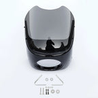 7" Round Headlight Fairing Kit for Motorcycle (w/ Smoke Windscreen)