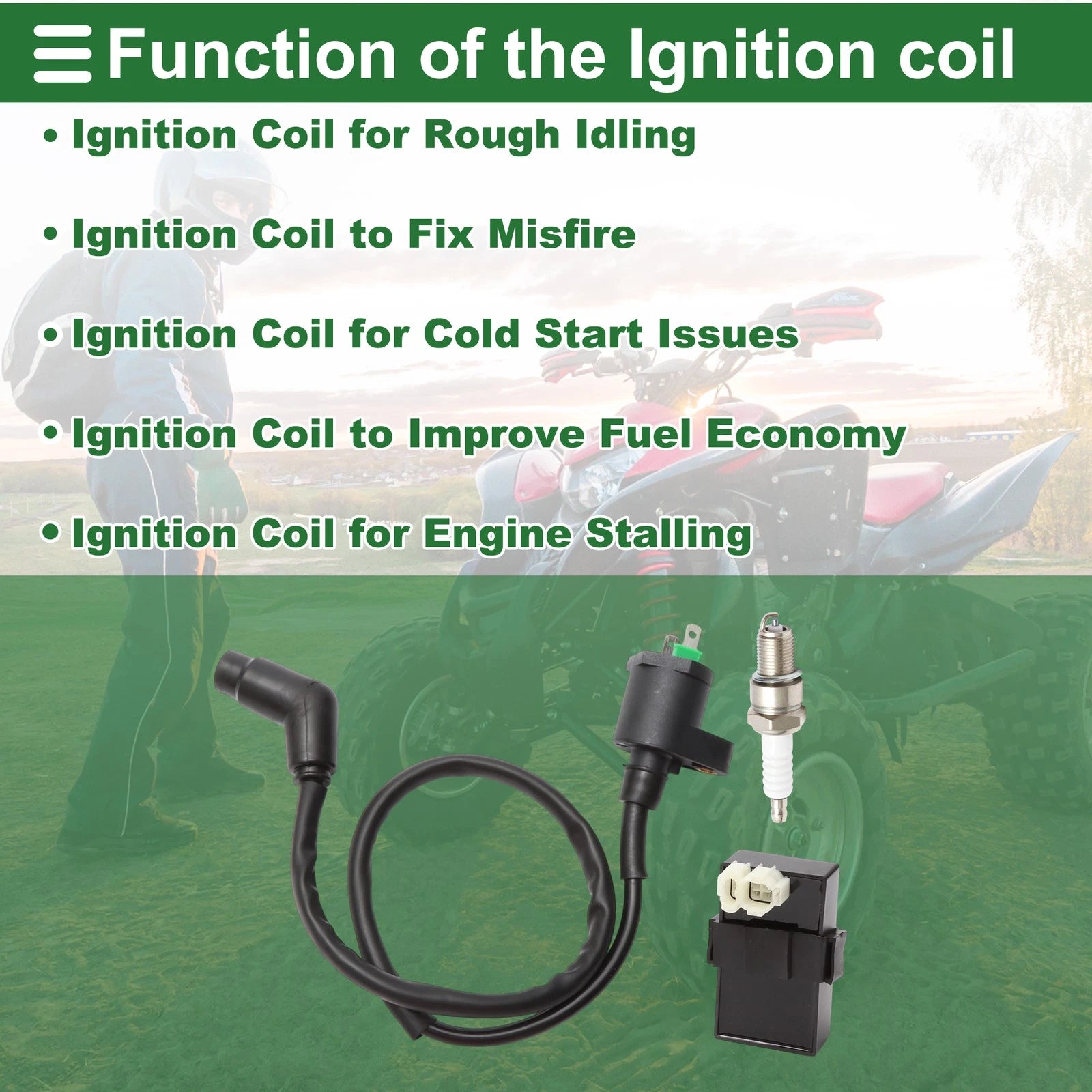 Ignition Coil Set for Honda FourTrax 300 TRX300 2x4 (1994–1997) No. 30410HM5505