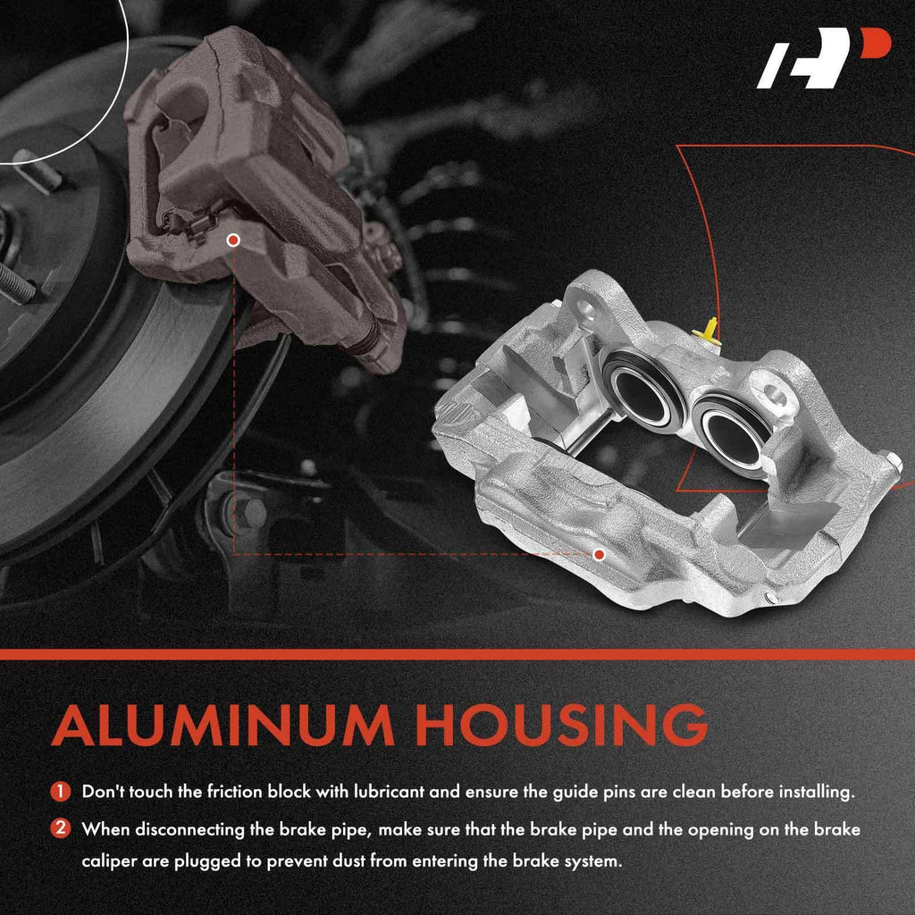 Ceramic Brake Pads and Brake Caliper Front for Toyota Sequoia 2018–2024