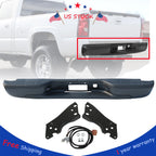 Black Rear Step Bumper for Chevy Silverado GMC Sierra 1500 2500 (1999–2007)