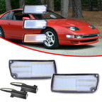 2Pcs Clear Lens DRL Turn Signal with Amber LED Lights for Nissan 300ZX (90–96)