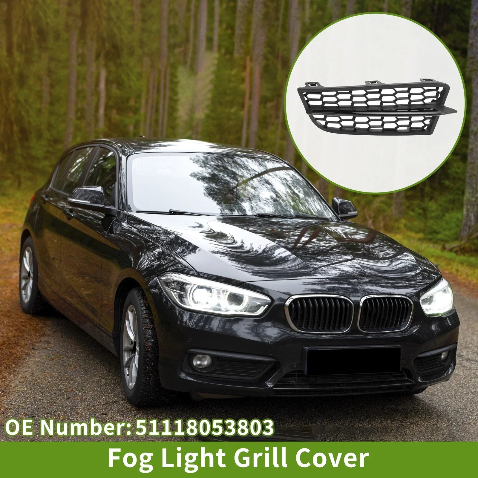 1 Pcs Left Fog Light Grill for BMW 1-Series (2011-2015)