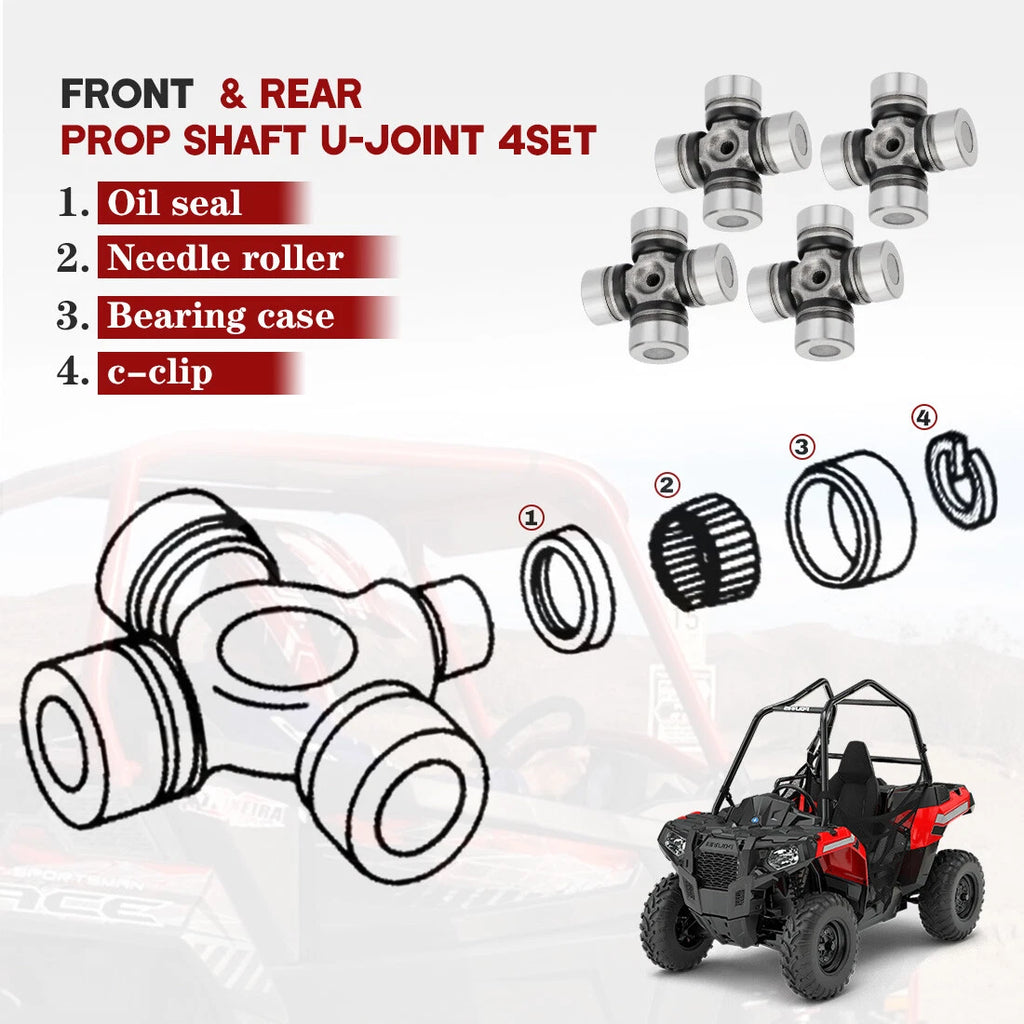 Set of 4 U-Joints for Polaris Sportsman 550 600 700 800 850