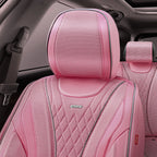 Set of 2 Diamond Stitch Mesh Fabric Front Seat Covers for Universal Fit