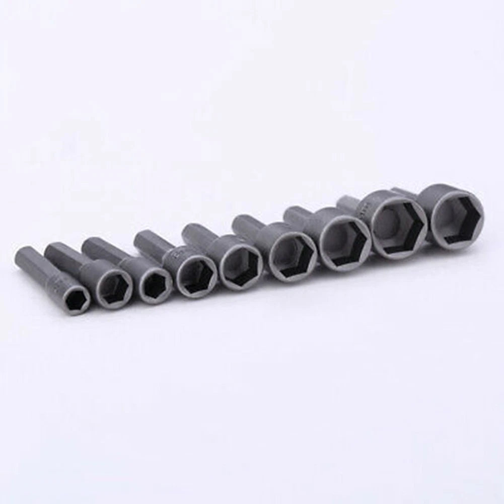 Set of 9 Metric Hex Bit Sockets 1/4 Drive (5mm-13mm)
