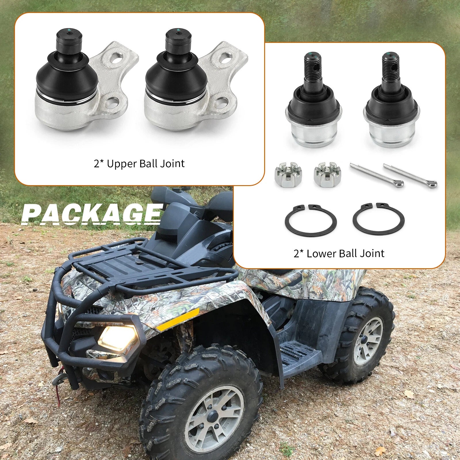 Upper & Lower Arm Ball Joint Kit for Can-Am Outlander 650 800 800R (2006–2012)