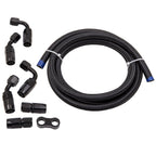 10 Feet Braided Fuel Oil Line with 6AN Hose End Fitting & Clamp Kit