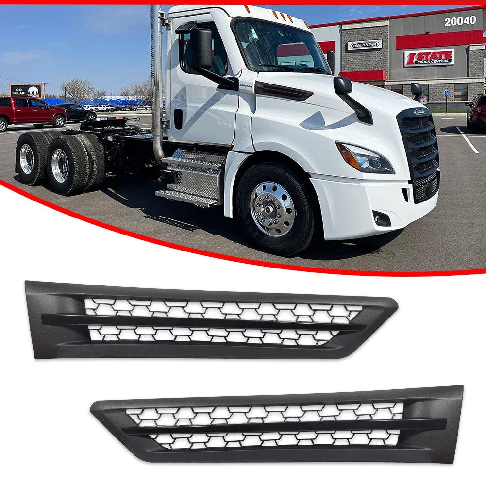 2X Hood Air Intake Vent Grille Black for Freightliner Cascadia