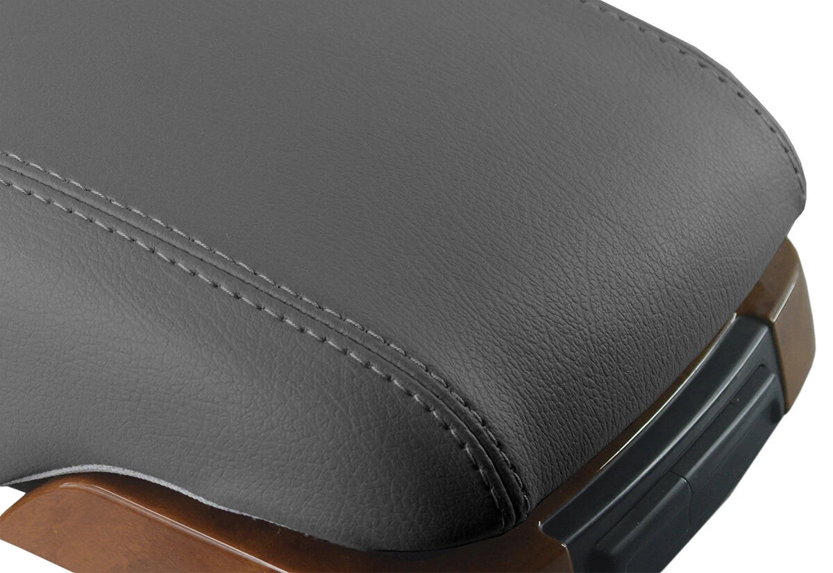 Leather Console Lid Pull Over Cover for Kia Amanti (2004–2006) Gray