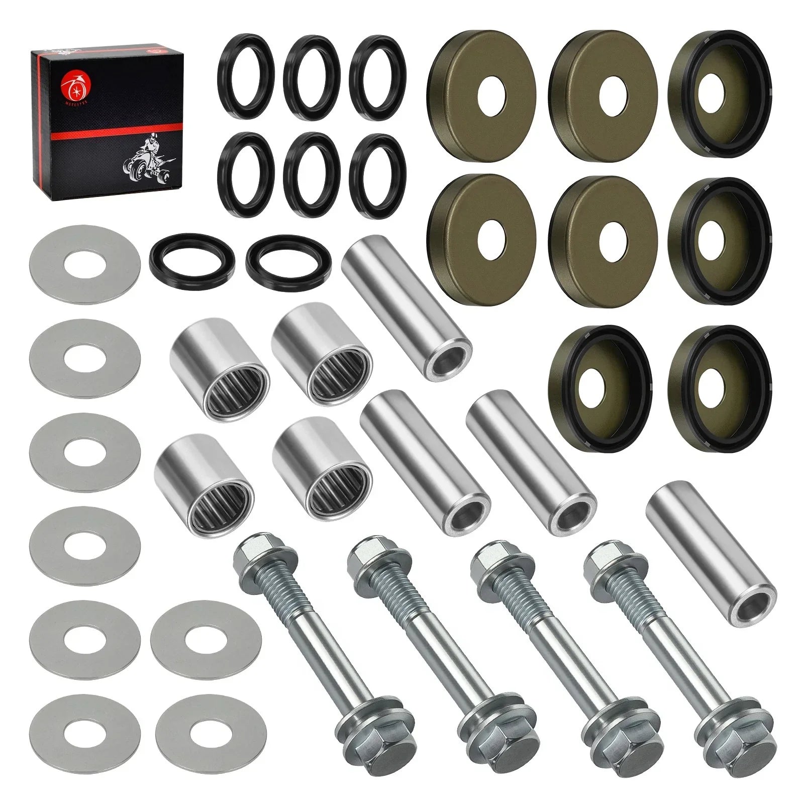 Front Lower A-Arm Bushing Seal Kits & Bolts for Suzuki LT-Z400 (2004–2009)