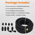 6AN Automatic Transmission Cooler Lines Kit for 4L60E, 4L65E (Black)