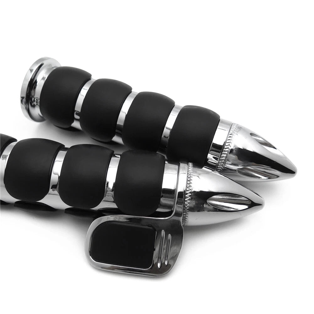 25mm Bullet Rubber Handlebar Grips for Harley Softail Dyna