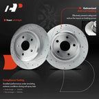 Set of 8 Rear Drilled Brake Rotors and Pads for Jeep Grand Cherokee