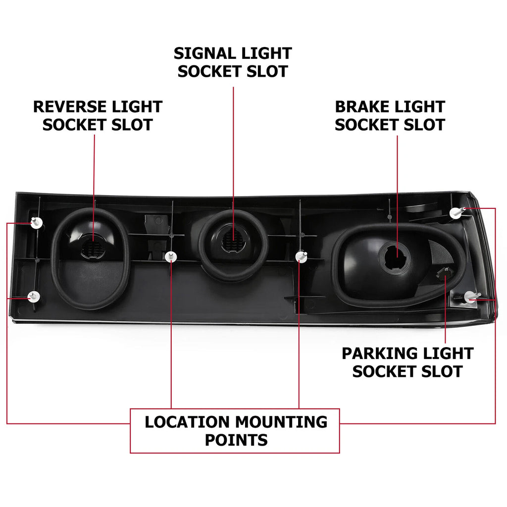 Smoked Tail Lights for Ford Mustang (1987-1993) with Bulbs