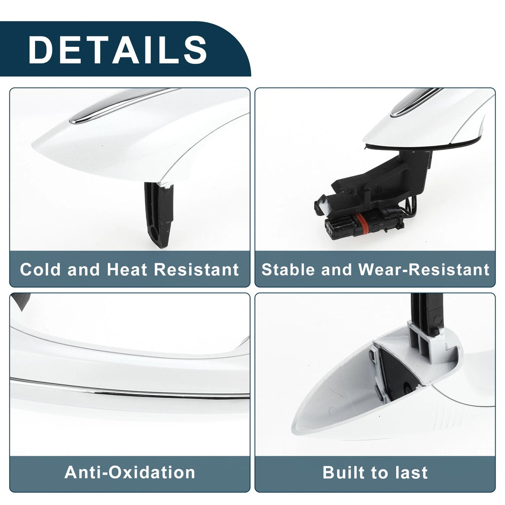 Front Right Exterior Door Handle for BMW F07 (2010–2017) No. 51217231932 White Silver Tone
