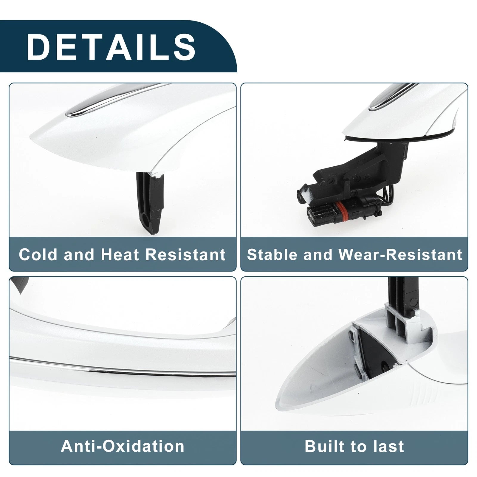 Front Right Exterior Door Handle for BMW F07 (2010–2017) No. 51217231932 White Silver Tone