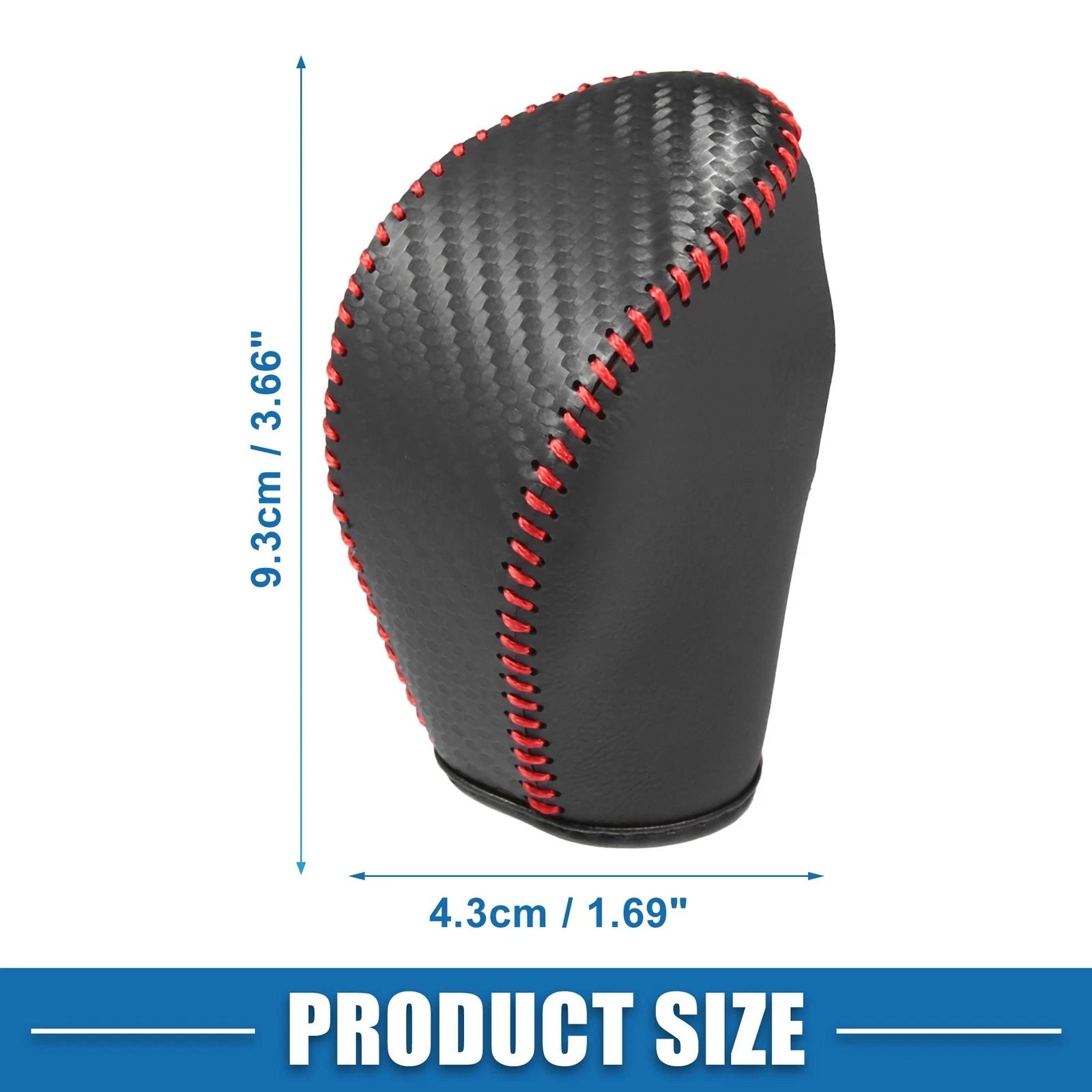 Gear Shifting Knob Cover for Nissan Altima (2013–2018) Faux Leather Black Red