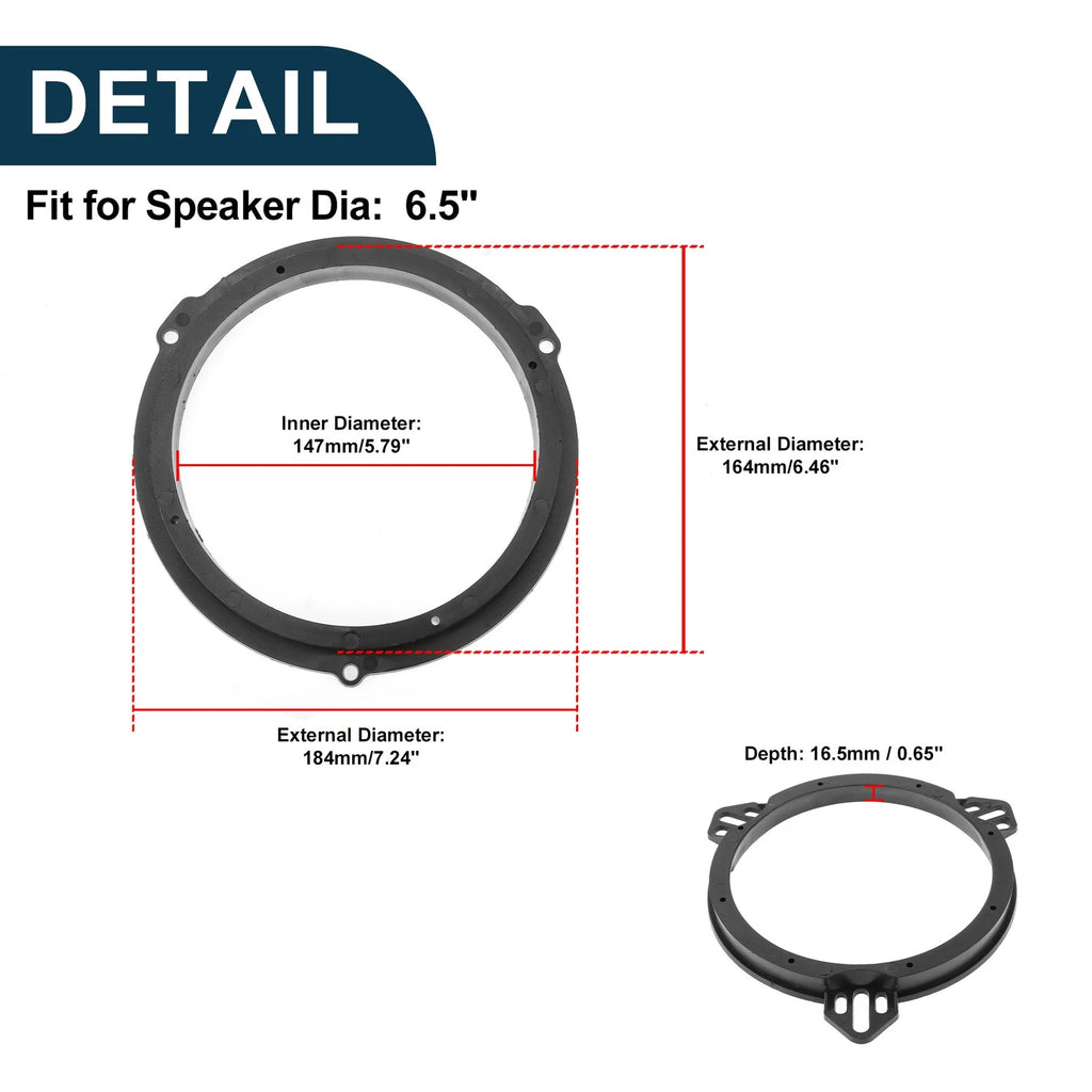 2X Speaker Spacer Ring Adapter for Ford Escape (2013–2022)