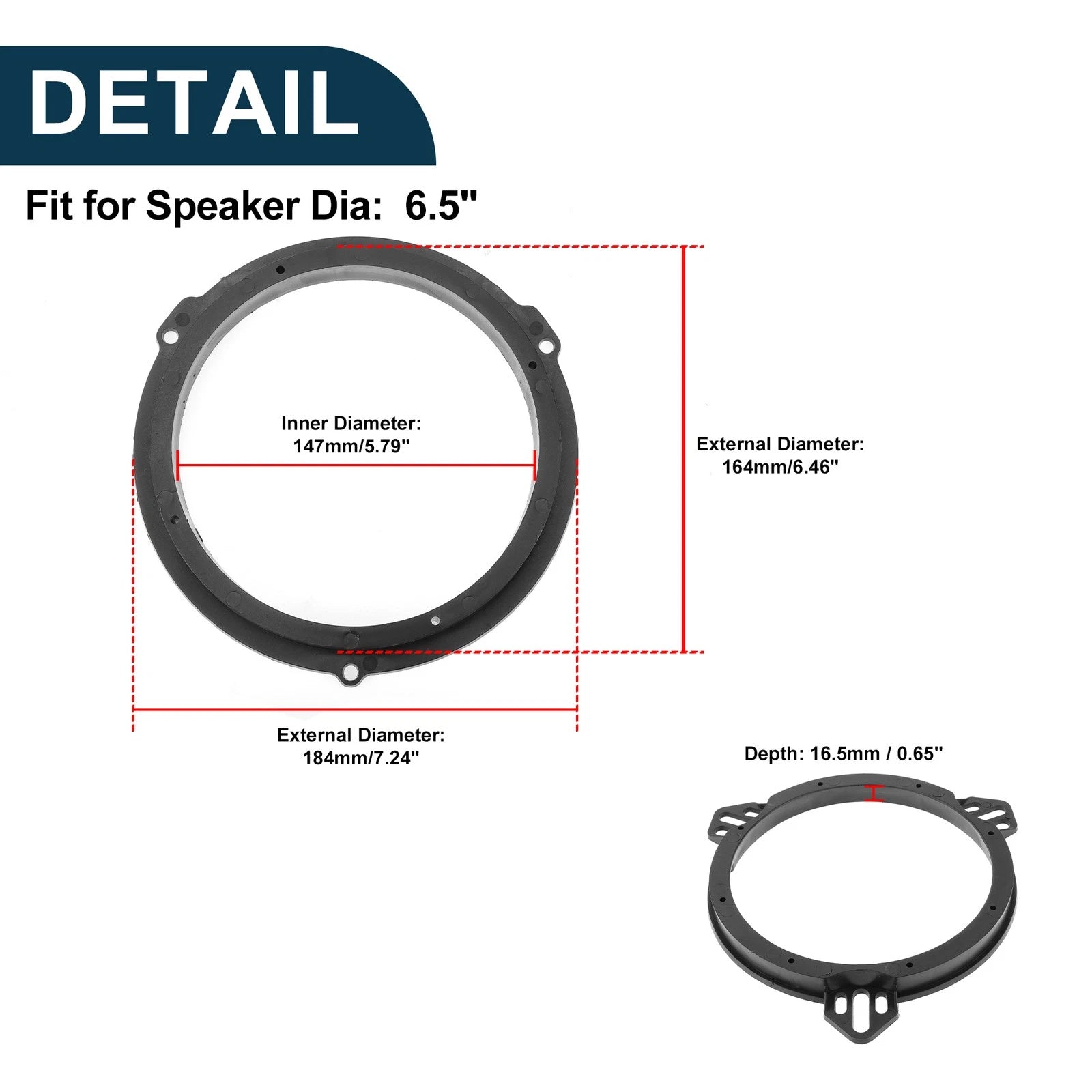 2X Speaker Spacer Ring Adapter for Ford Escape (2013–2022)