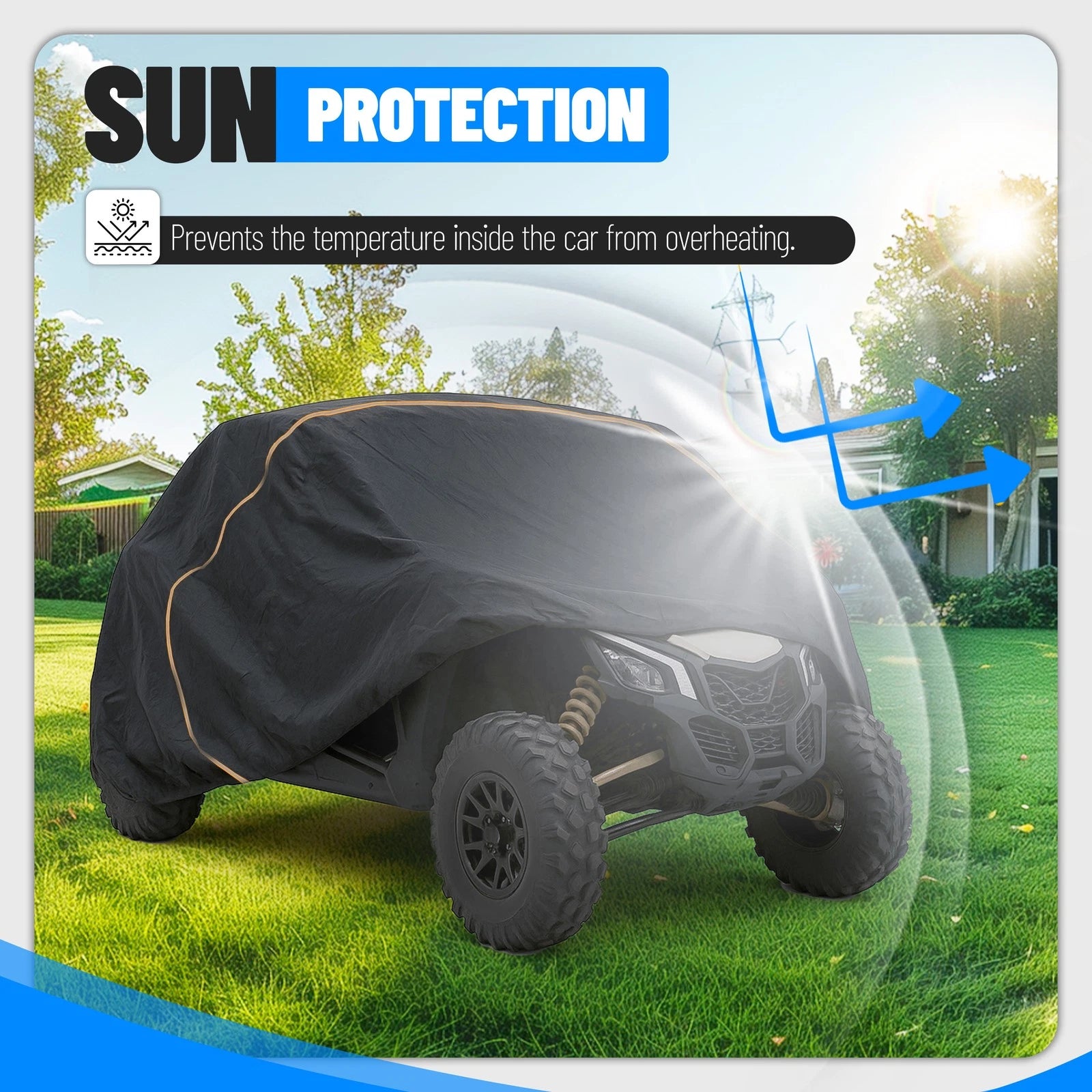 2X Seat Vehicle Storage Dust Cover for Can-Am Maverick X3, Polaris RZR UTV