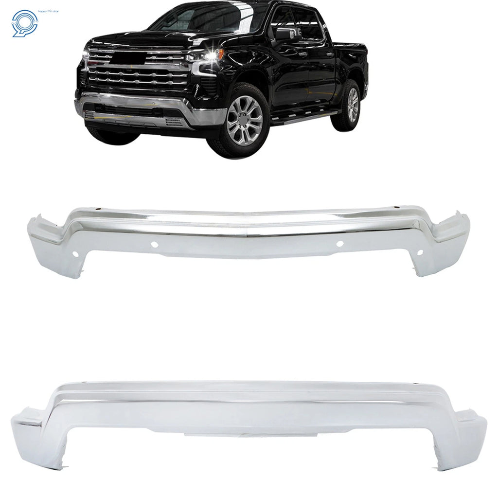 Front Bumper for Chevrolet Silverado 1500 (2022–2023) Chrome, Sensor Hole