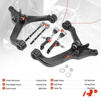 Set of 8 Front Lower Control Arm, Ball Joint & Tie Rod End for Jeep Liberty (2002–2012)
