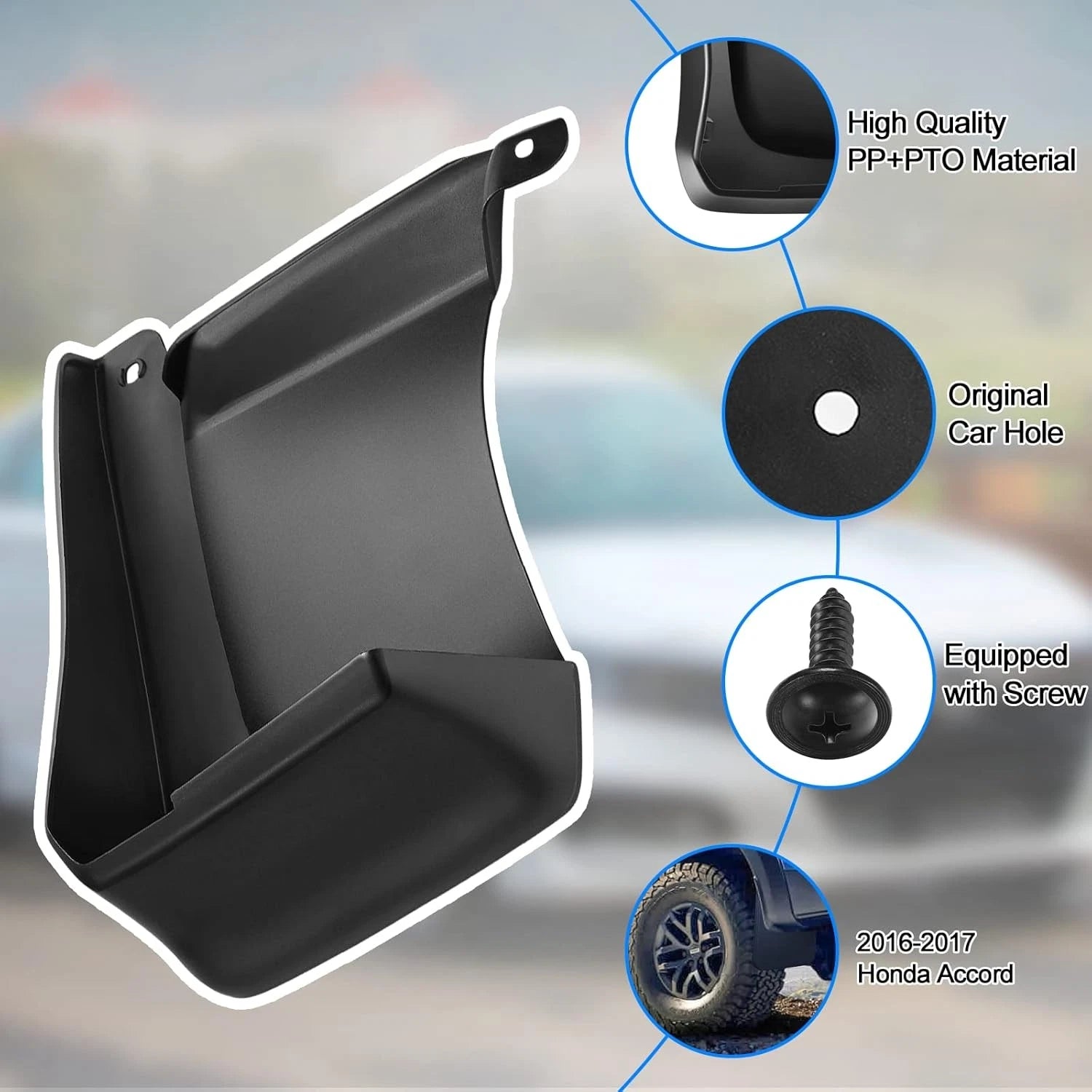 4x Truck Mud Flaps Splash Guards for Honda Accord Sedan (2016–2017)