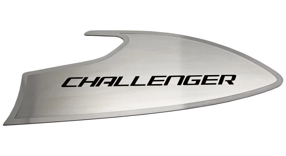 2pc Door Badges w/Black "Challenger" Inlay for 2015-2023 Dodge Challenger