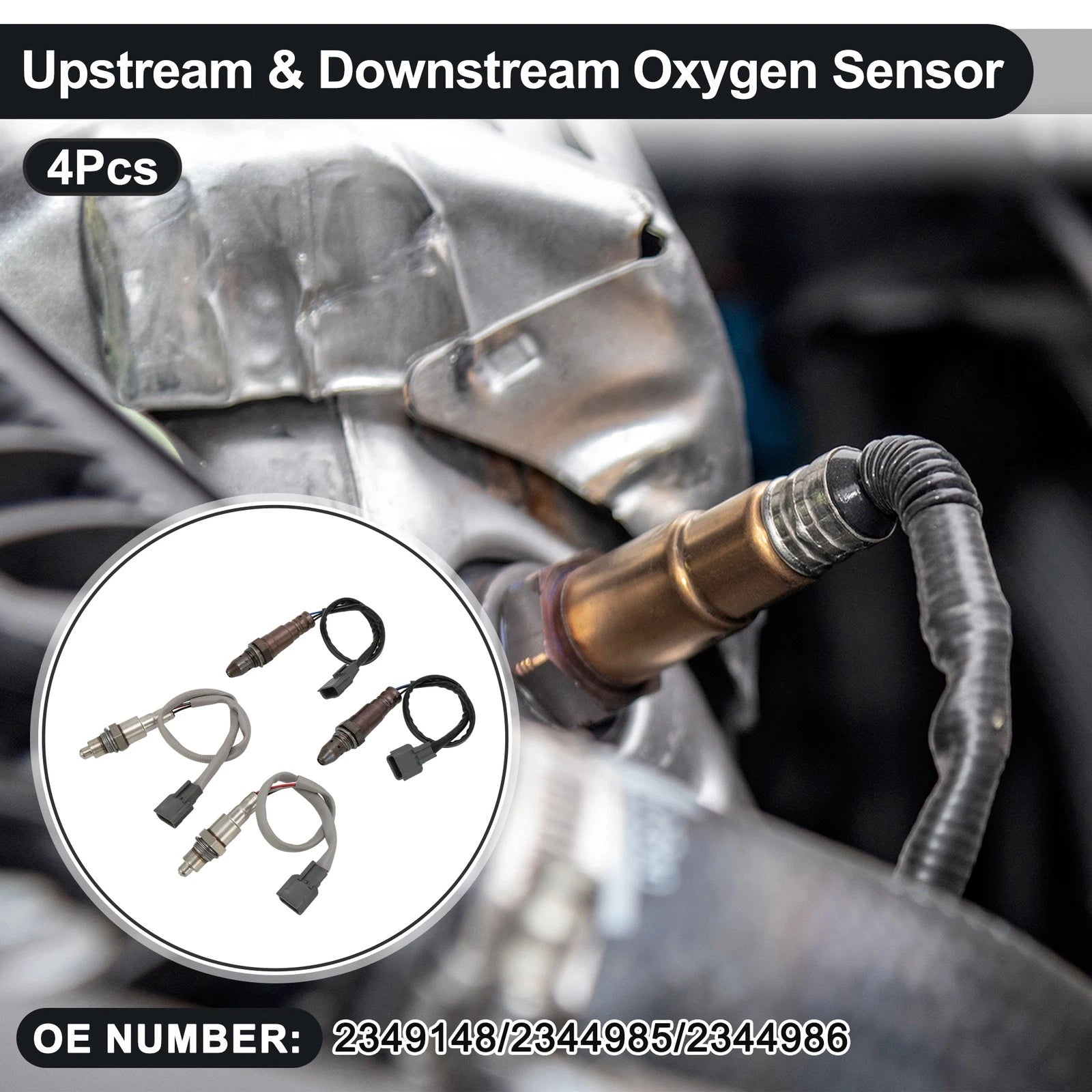 Set of 4 Upstream & Downstream Oxygen Sensors for Nissan Altima V6 (2002–2006) 2349148