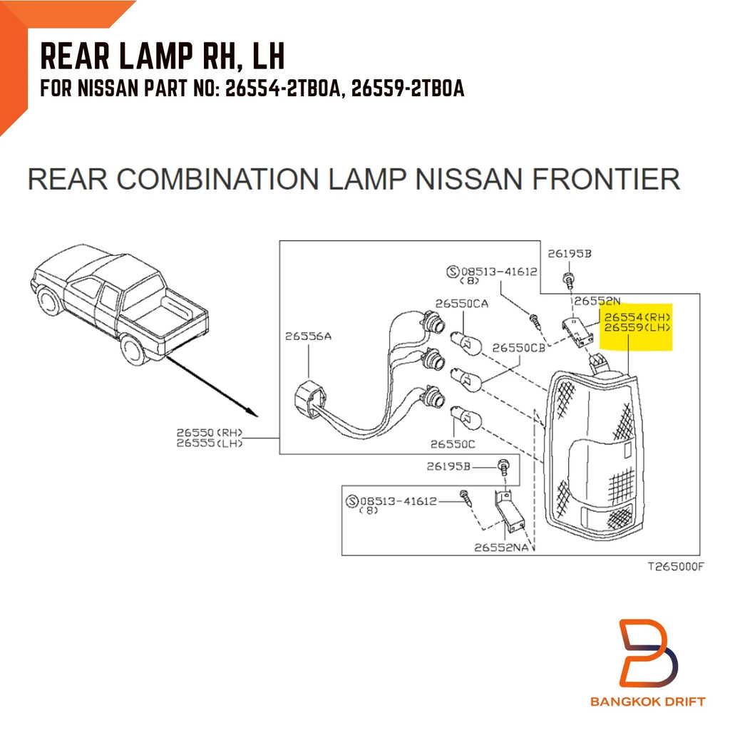 Rear Tail Light Lamp for Nissan Navara D22 (1998-2004)