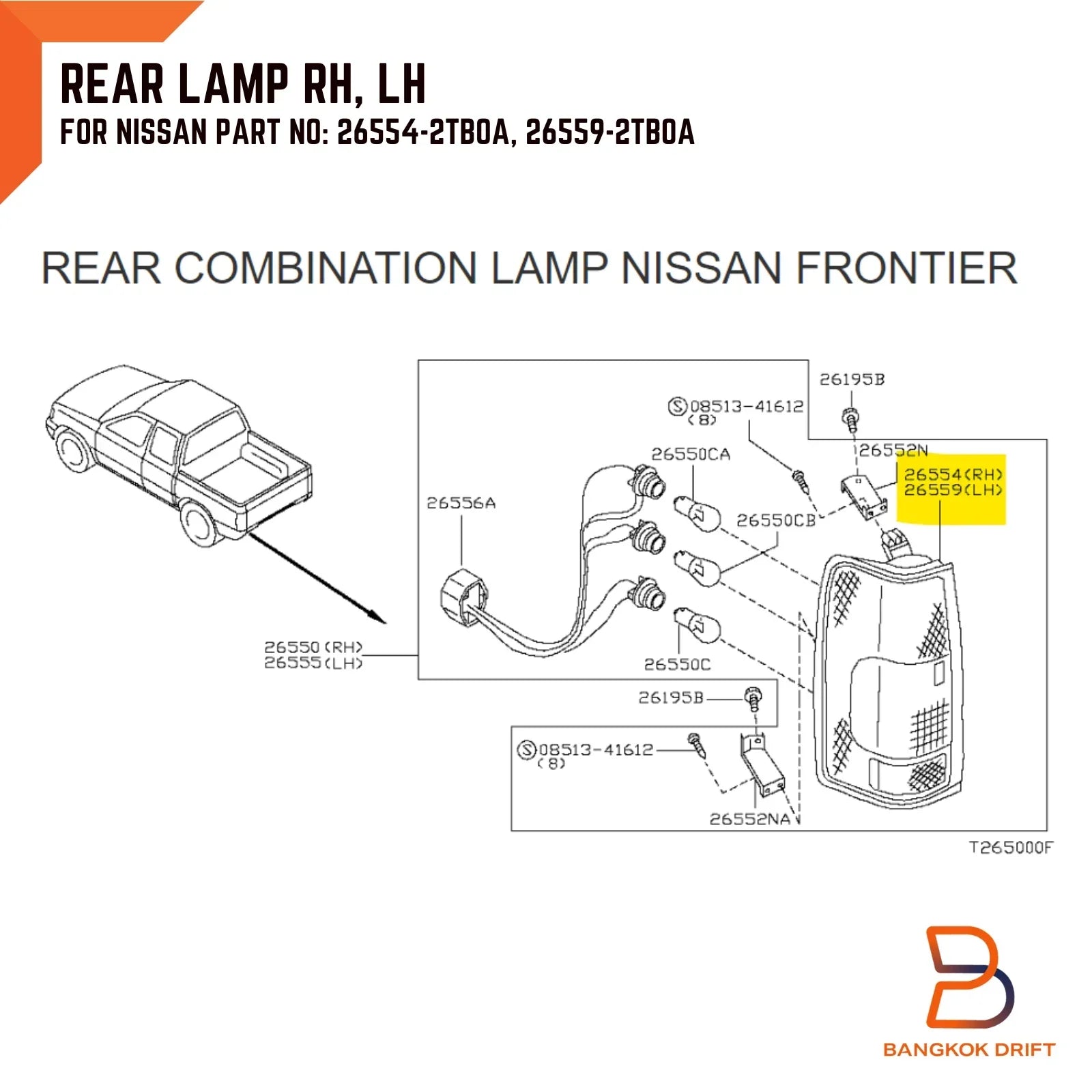 Rear Tail Light Lamp for Nissan Navara D22 (1998-2004)