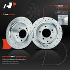 Set of 2 Rear Drilled Brake Rotors & Ceramic Pads for Kia Forte (2010–2013)