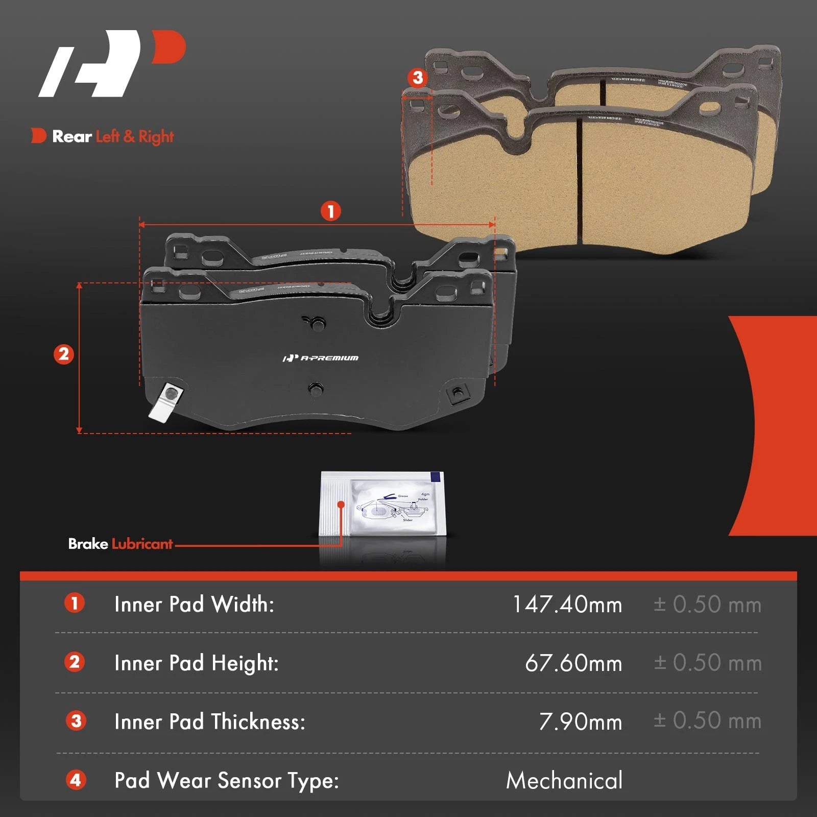 Set of 4 Front Ceramic Brake Pads for Chevy Camaro Corvette (2021–2023)