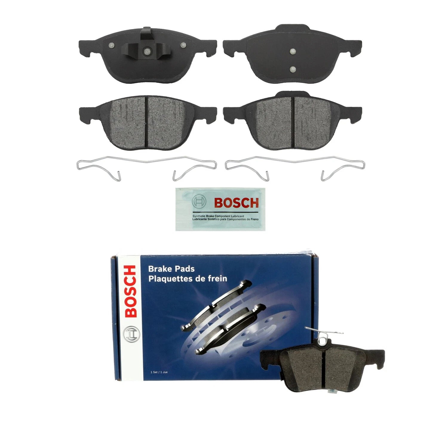 Set of 4 Bosch Blue Ceramic Disc Brake Pads for Ford Escape (2017–2019)