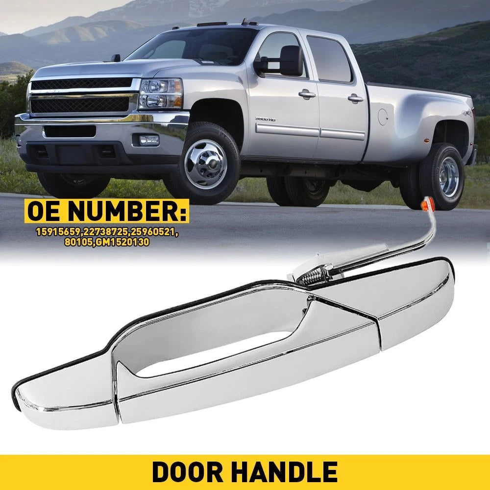 Rear Driver Left Door Handle for Cadillac Escalade, Silverado (2007–2013) Chrome